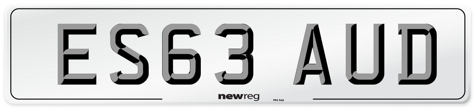 ES63 AUD Number Plate from New Reg